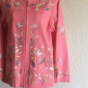 Quacker Factory  Beaded Zip Jacket   Size Large